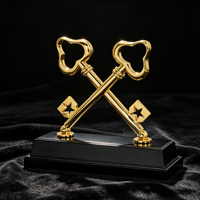 Trophée Croix d'Or en Alliage de Zinc, Design Moderne, Gravure Laser Personnalisée, Haute Qualité, Plusieurs Tailles, pour l'Honneur des Entreprises Immobilières