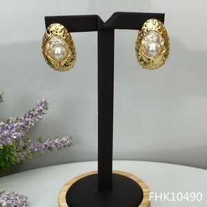Yuminglai FHK10490 Anting-Anting Wanita, Perhiasan Pelat Emas Mode Italia Elegan Penjualan Laris - Product Image 2