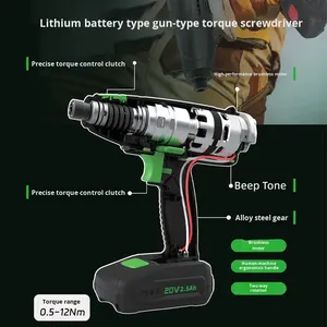 Llave Dinamométrica de Torque Fijo Guanyi 20V con Batería de Litio, Tipo Pistola, Embrague de 12 Nm, Destornillador, Herramientas Guanwei Fabricadas en China Continental - Product Image 2