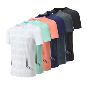 เสื้อยืดออกกำลังกายผู้ชายแบบสวมกระชับทรงสลิมฟิตสำหรับเล่นกีฬา ฟิตเนส ยิม แห้งเร็ว ไม่มีลาย - Product Image 4