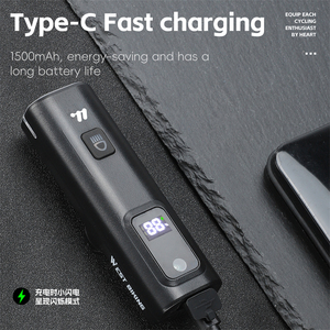Phía tây đi xe đạp dẫn đầu xe đạp ánh sáng PC nhẹ 1500mAh công suất lớn Type-C có thể sạc lại không thấm nước xe đạp đèn pin phía trước - Product Image 4