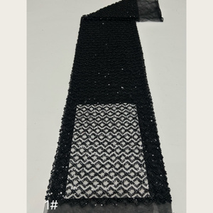 Tissu en <span class=keywords><strong>tulle</strong></span> perlé à motif losanges creux inclinés G4125, 8 couleurs, avec sequins, pour robe de mariée et de demoiselle d'honneur - Product Image 3