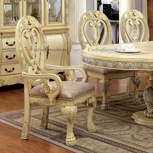 Tavolo <span class=keywords><strong>da</strong></span> Pranzo Ovale Lungo in Legno Massello Intagliato Stile Francese di Lusso con 8 Sedie, Mobili <span class=keywords><strong>da</strong></span> Pranzo Intagliati a Mano - Product Image 3