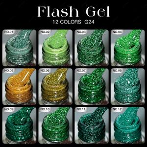 JTING Super Promotional Discount 12colors Reflective Disco Gel Polish Collection Silver Laser Set <b>Box</b> OEM Custom Design Brand - Product Image 2