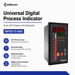 MPD510-86S: Indicadores Universales Industriales de Barra Gráfica de 80x160mm, LED Dual de 4 Dígitos + PV% para Monitoreo de Nivel de Temperatura, RS485 PLC - Product Image 4