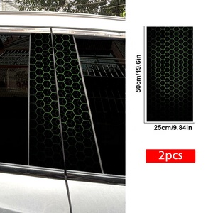 Offre Spéciale 2 pièces nid d'abeille voiture fenêtre autocollants décalcomanies côté B pilier voiture autocollants vinyle voitures nid d'abeille décalcomanie garniture Wrap <span class=keywords><strong>Auto</strong></span> - Product Image 5