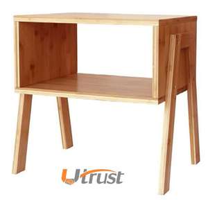 Vendita diretta in fabbrica comodini in bambù impilabili naturali con superficie laccata trasparente non tossica - Product Image 3