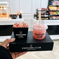 Boîte en papier personnalisée pour aliments et boissons, support à dessert, boîte à popcorn avec porte-gobelets, support à jus et café à emporter