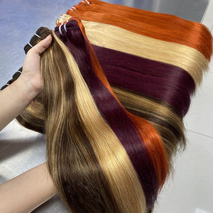 Extensions de cheveux lisses de 18 à 26 pouces, 100% cheveux humains vierges Remy, super double trame, tissées à la main, cheveux tressés pour une tête entière - Product Image 3