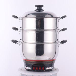Multi Functional <b>Electric</b> Hot Pot Stainless Steel Single Layer 6L Less <b>Electric</b> <b>Steamer</b> Cooking Pot With Handles - Product Image 2