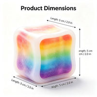 Cube de cire craquelable arc-en-ciel, jouet sensoriel anti-stress souple avec noyau en TPR