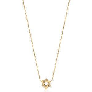 महिला इज़राइल यहूदी धार्मिक आभूषण पेंडेंट स्टेनलेस स्टील स्टार ऑफ़ डेविड हार - Product Image 1