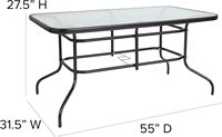 Table à manger amovible, table d'extérieur imperméable pour terrasse, jardin, restaurant, bar