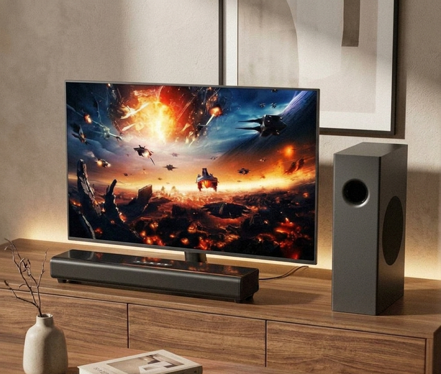 2.1 Speaker System with Wireless Bluetooth Subwoofer, Suitable for Home Audio and Theater Use Wireless Speakers