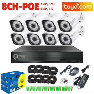 Chất lượng cao 8CH POE 4k 8MP CCTV IP Hệ thống camera với nhận dạng khuôn mặt hai chiều âm thanh & tầm nhìn ban đêm cho Xmeye NVR lưu trữ - Product Image 2