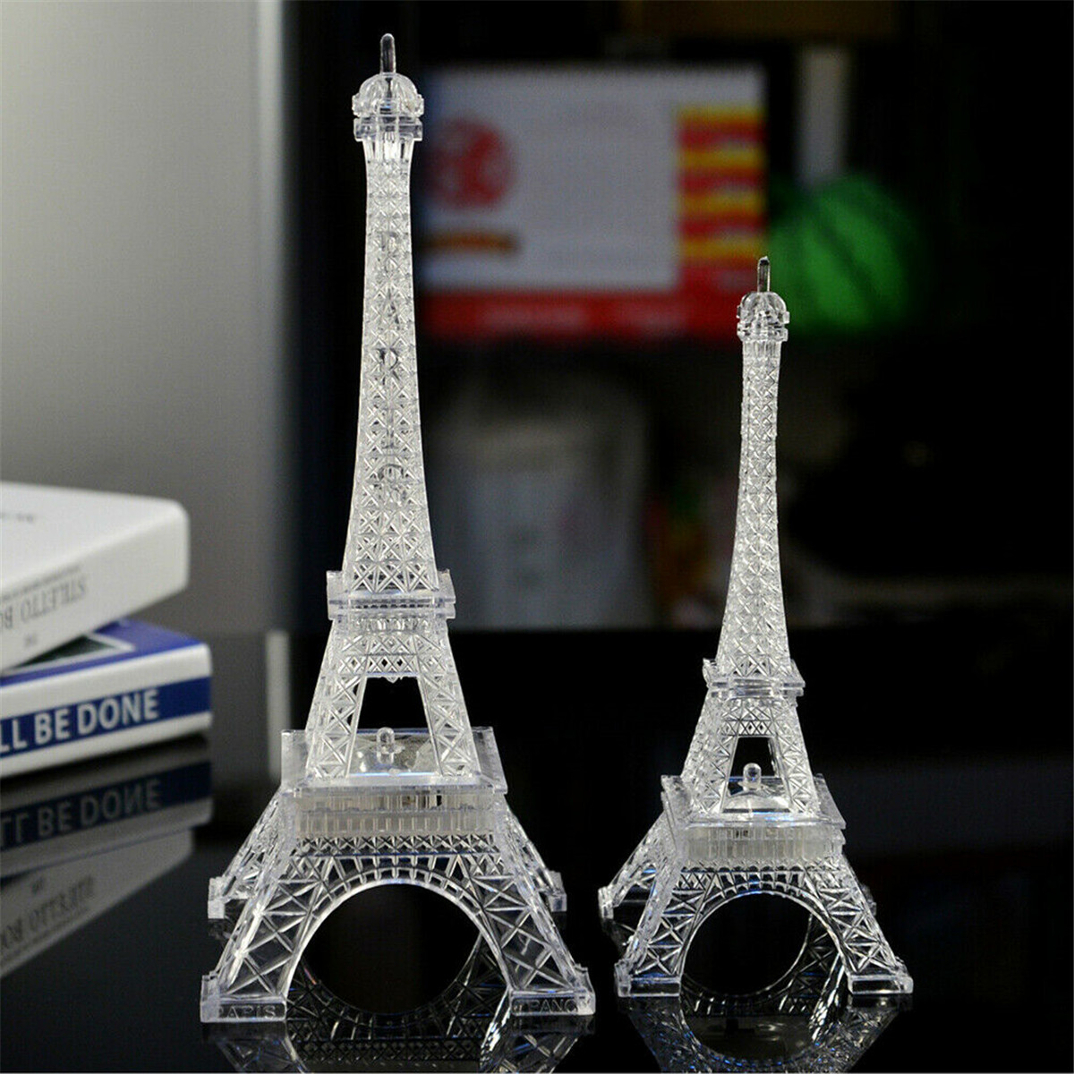 レトロなパリの塔のランプシェードテーブルの置物アイデア微景観の星のランプ 3D-Romantic-Eiffel-Tower-LED-