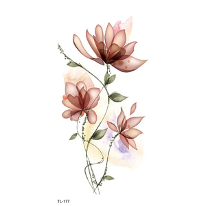 BXTAT TL175 - TL180 Piante Erbacee Fiori di Loto Citazione Penny Autoadesivi Provvisori Del <span class=keywords><strong>Tatuaggio</strong></span> - Product Image 3