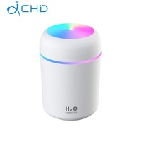 Mini humidificateur ultrasonique portable LED 300 ml, diffuseur d'huiles essentielles, contrôle tactile, ultra-silencieux <36 dB pour le bureau et la maison