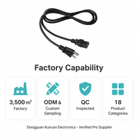 Câble d'alimentation IEC60320 C13 NEMA 5 15P 18AWG 10A 125V 3 broches CA pour ordinateur de bureau, moniteur, imprimante, routeur, serveur