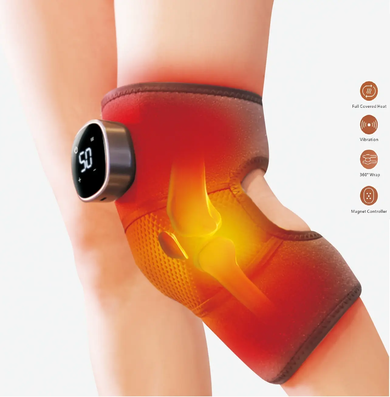 Heat Knee Massager Shoulder Brace  3 In 1 Knee Pain Massage Vibrator for Arthritis