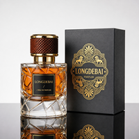 Flacon de parfum en verre transparent de luxe personnalisé, 30 ml, 50 ml, 100 ml, flacon de parfum vide rond à sertir avec boîte cadeau