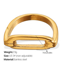 Miraida cincin Vintage wanita, cincin berlapis emas PVD tanpa alergi Stainless Steel artistik