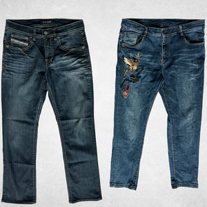 Cao-Cổ Áo Người Đàn Ông Giản Dị Của Quần Jean Quần Hỗn Hợp Sử Dụng Cotton Polyester Quần Áo Tay Thứ Hai Người Lớn Bán Buôn Giá Thấp Điều Kiện Sạch - Product Image 2