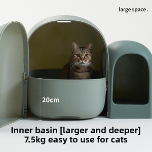 Mobilier <span class=keywords><strong>pour</strong></span> animaux <span class=keywords><strong>de</strong></span> compagnie : <span class=keywords><strong>Maison</strong></span>-litière <span class=keywords><strong>pour</strong></span> <span class=keywords><strong>chat</strong></span> multifonctionnelle, entièrement fermée, anti-odeur, anti-éclaboussures, <span class=keywords><strong>de</strong></span> type couloir - Product Image 4