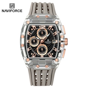 Montres chronographes originales NAVIFORCE NF7105 pour hommes, cadran chronographe, étanches 30 m, montre à quartz, bracelet en silicone - Product Image 1