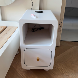 Nordic Narrow Solid Wood Durable Nightstand, Space Saving Modern <strong>Bedside</strong> <strong>Table</strong> for Bedroom Apartment Small Space - Product Image 6