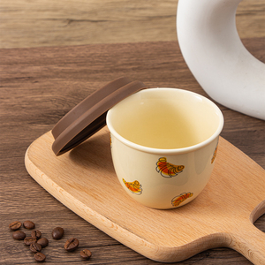 Taza de Cerámica con Diseño de Dibujos Animados, Taza para Leche con Tapa de Silicona, Taza para Agua, Taza de Café para Oficina, Regalo Personalizado - Product Image 2