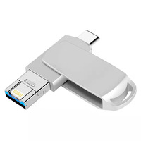 Flash Drive USB 4-in-1 Logam Baru Kapasitas 1TB/2TB Kompatibel dengan Tipe-C