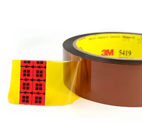Ruban adhésif en polyimide 3M 5419 0,069 mm, silicone, anti-statique, haute température, doré, faible électrostatique, pour la protection des circuits imprimés lors de la soudure par refusion