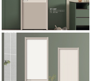 Porte en bois massif au design minimaliste, surface finie, ouverture manuelle - Product Image 4