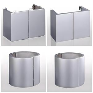 Colonnes structurelles en aluminium perforé rouge personnalisées pour l'extérieur des bâtiments, design contemporain, revêtement en poudre anti-corrosion - Product Image 5