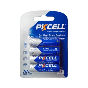 PKCELL Li-fes2 FR14505 FR6 1.5V AA 전자 용 비 충전식 리튬 배터리