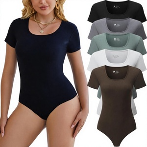 Combinaison de yoga d'été pour femme, style européen et américain, en polyester/nylon côtelé, col carré, extensible, mi-mollet, vente en gros transfrontalière - Product Image 3
