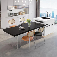 Table à manger multifonctionnelle de style nordique en bois et pierre, design crème de luxe léger, pour salle à manger occidentale