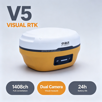 Récepteur GNSS RTK haute performance Hi-Target V5 avec 120 IMU, double caméra, IP68, 4G, instrument de topographie portable pour la mesure des terres