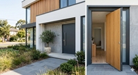 Porte coupe-feu en acier à double finition (Intérieur imitation bois HD et extérieur garage couleur architecturale assortie)