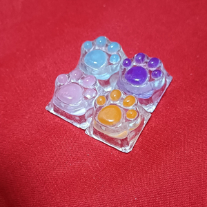 4 teclas transparentes hechas a mano con forma de garra de gato, resina <span class=keywords><strong>transparente</strong></span> que permite la pasación de la luz, teclado desmontable Cherry para teclado mecánico <span class=keywords><strong>MX</strong></span> - Product Image 1