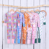 Combinaison bébé à manches longues en bambou massif personnalisée avec fermeture éclair bidirectionnelle, pyjama pour bébé, vêtements pour nouveau-né, pyjama pour bébé