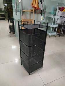 Đa <span class=keywords><strong>Tier</strong></span> xoay 360 độ xoay vuông Kệ thép không gỉ kệ bếp với bánh xe - Product Image 4