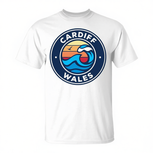 Camiseta vintage con diseño de olas náuticas de Cardiff, Gales - Artículo promocional de edición limitada - Product Image 2