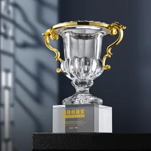 Trophée en verre de cristal K9 créatif de haute qualité trophée de championnat de sport en métal de haute qualité personnalisé