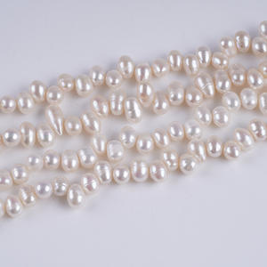 Perles Keshi d'eau douce naturelles de 6-7 mm et perles de riz en gros, 28 trous, matériel de perles semi-finies pour la fabrication artisanale - Product Image 4