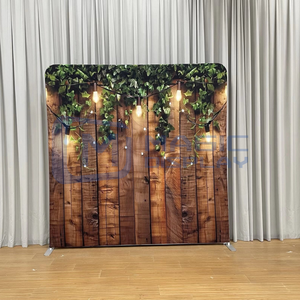 Toile tendue pour stand d'exposition 7,6 x 7,6 pieds, avec des paillettes sur le bois, toile de fond personnalisée avec logo, toile de fond pour mariage, bannière de toile de fond - Product Image 3