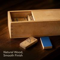 Grand jeu de dominos en bois avec boîte de rangement, tuiles épaisses, jouet éducatif pour l'apprentissage des nombres, pour enfants, jeu de société, cadeau