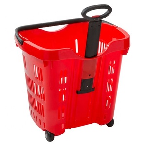 <span class=keywords><strong>Cesta</strong></span> <span class=keywords><strong>de</strong></span> plástico <span class=keywords><strong>para</strong></span> supermercado, carrito <span class=keywords><strong>de</strong></span> compras <span class=keywords><strong>con</strong></span> <span class=keywords><strong>ruedas</strong></span>, venta al por mayor - Product Image 4