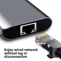 Base de Conexión USB-C de 6 Puertos con Hub Multifunción para 4K y Gigabit Ethernet para Tablets, Smartphones y Computadoras